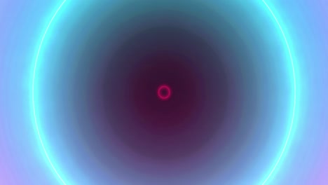 animation of pink, blue and violet pulsating neon circles on violet background