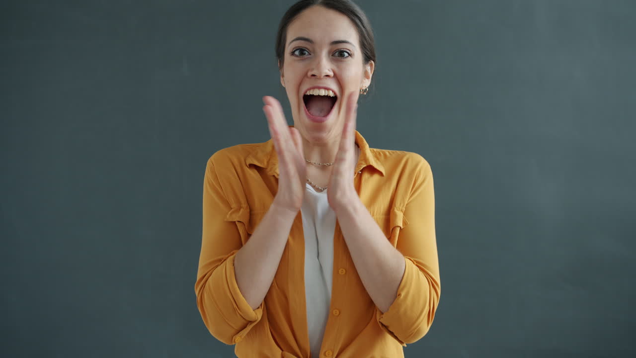 Woman expressing various emotions