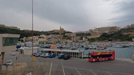 drone view of marina and boats mgarr, malta