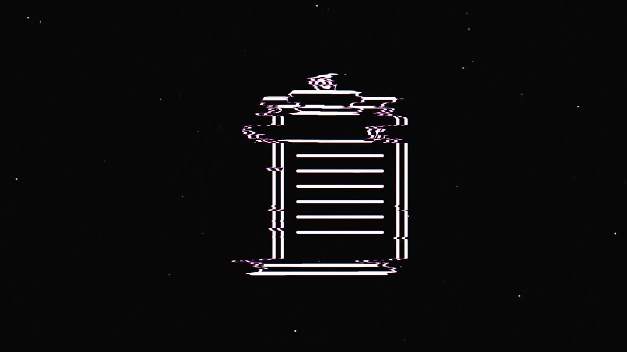 디지털 오래된 tv 스크린에 줄 클립보드 hud 홀로그래픽 기호, 시엄리스 루프 글리치 애니메이션, 심장, 역동적인 레트로 및 즐거운, 다채롭고 빈티지 비디오 영상.