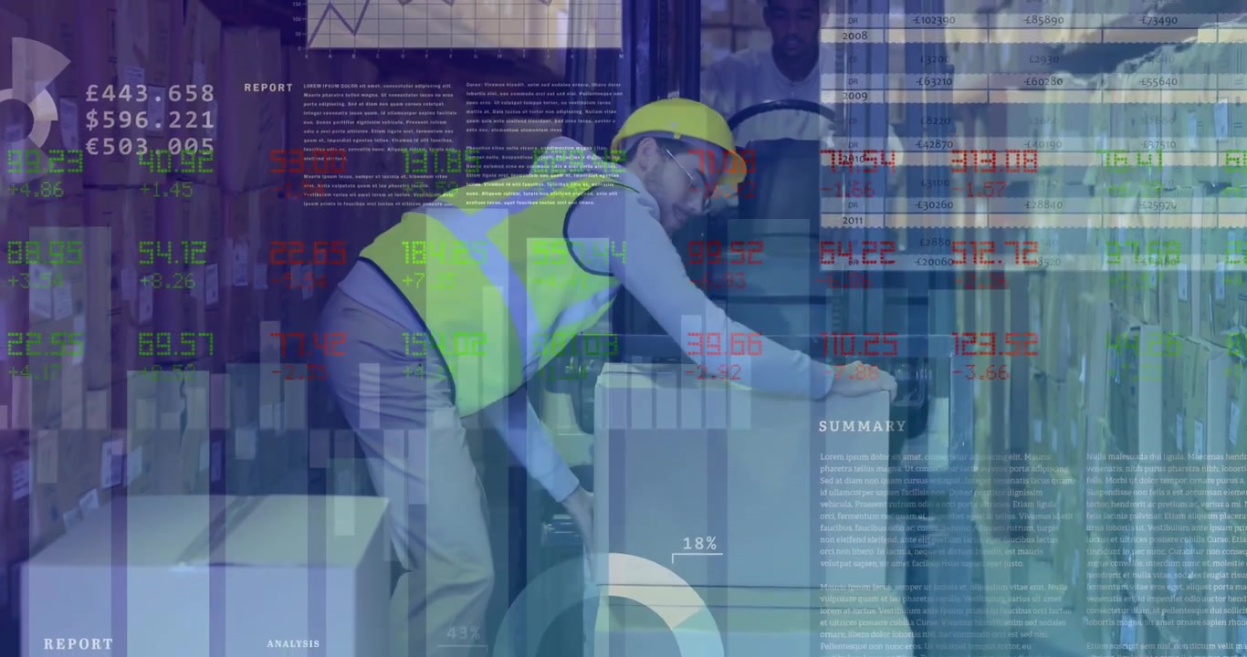 Animation of data processing over diverse workers in warehouse