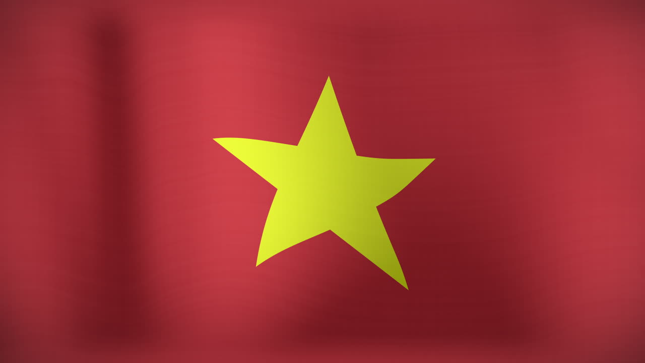 animación de la bandera nacional de vietnam ondeando