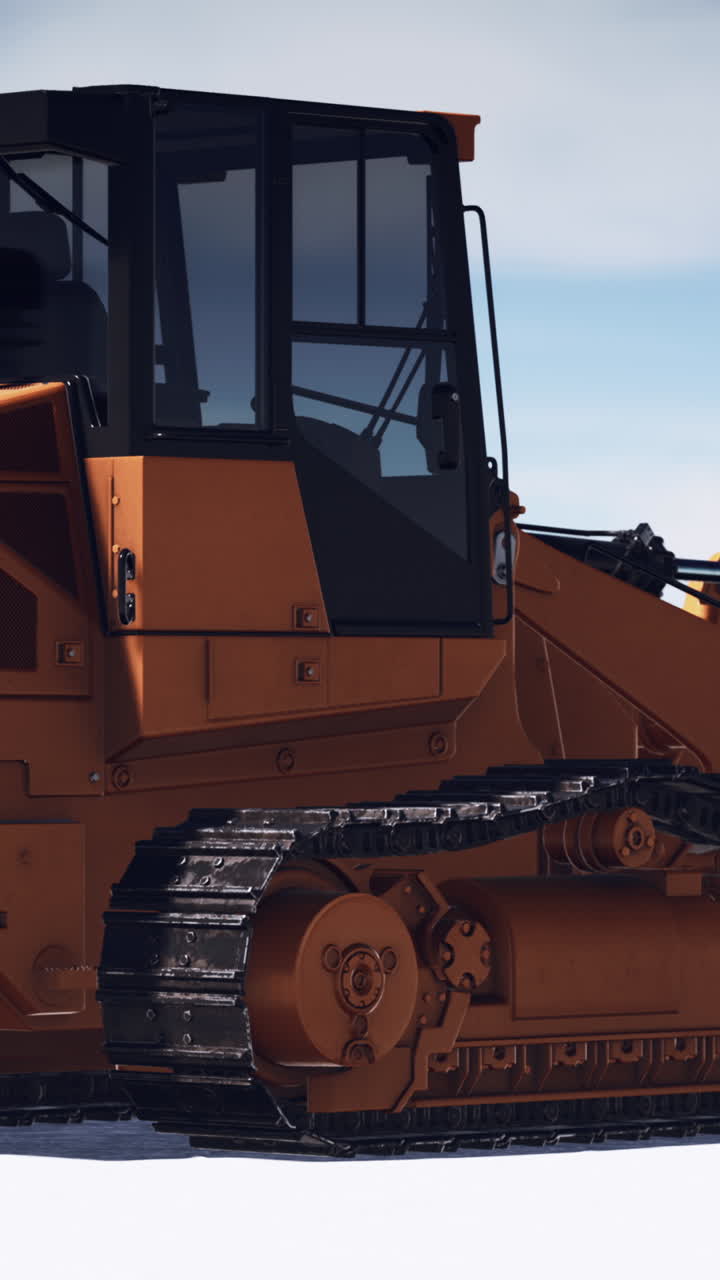bulldozer naranja - renderizado en 3d