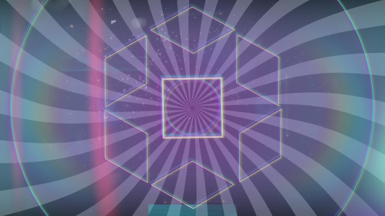 회색 배경의 기하학적 모양의 애니메이션