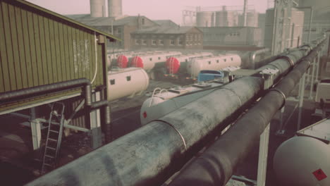 detalles con el equipo en una refinería de petróleo