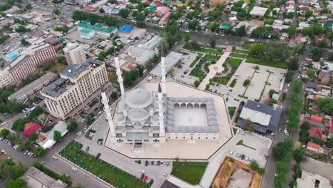 aerial view of the bishkek city central mosque in kyrgyzstan