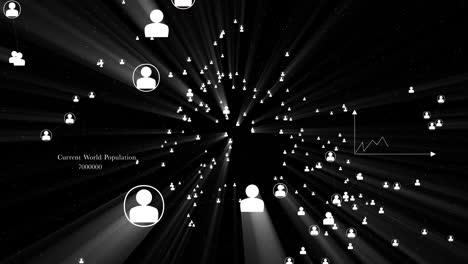 black background with human icons in motion.