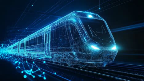 high-speed train - futuristic visualization