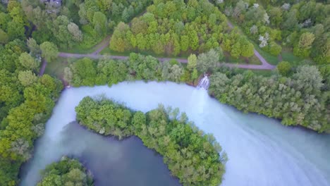 lush forest surrounding beautiful lake, bochum werne, germany