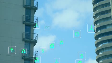 Animation-of-digital-icons-over-office-buildings