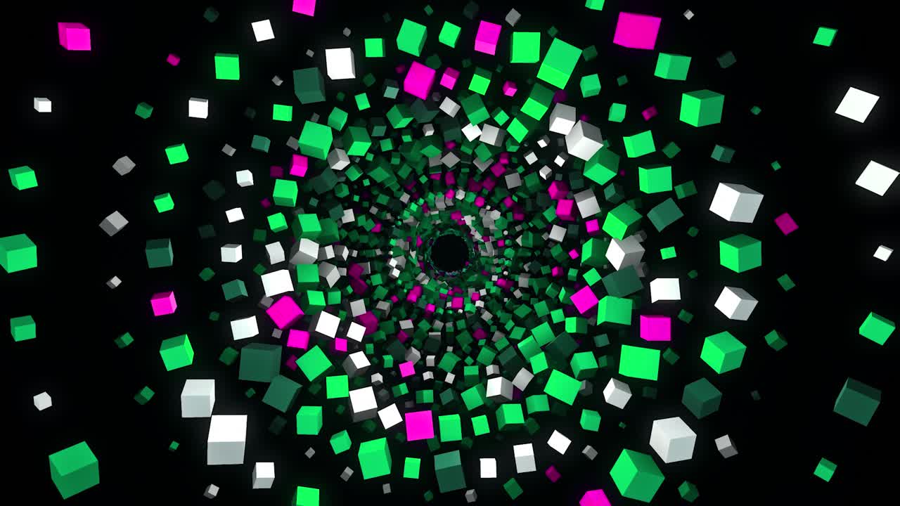 abstracto túnel 3d de cubos de colores