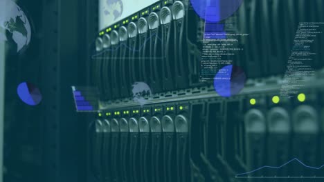 Animation-of-statistics-recording-and-data-processing-over-computer-server