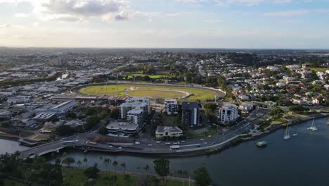 Aerial-View-Of-Albion-Park-Paceway-In-Albion-Suburb,-Brisbane-City,-Australia