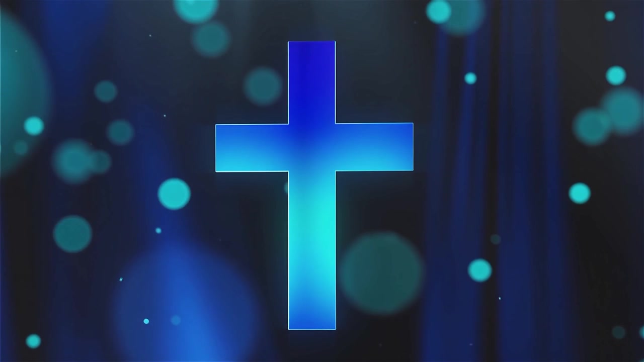 Croce Cristiana Luce Celestiale Sfondo per il Culto.