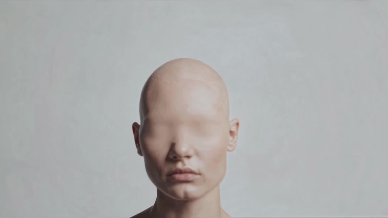 메이크업 브러쉬 와 팔레트 를 가진 머리 여자