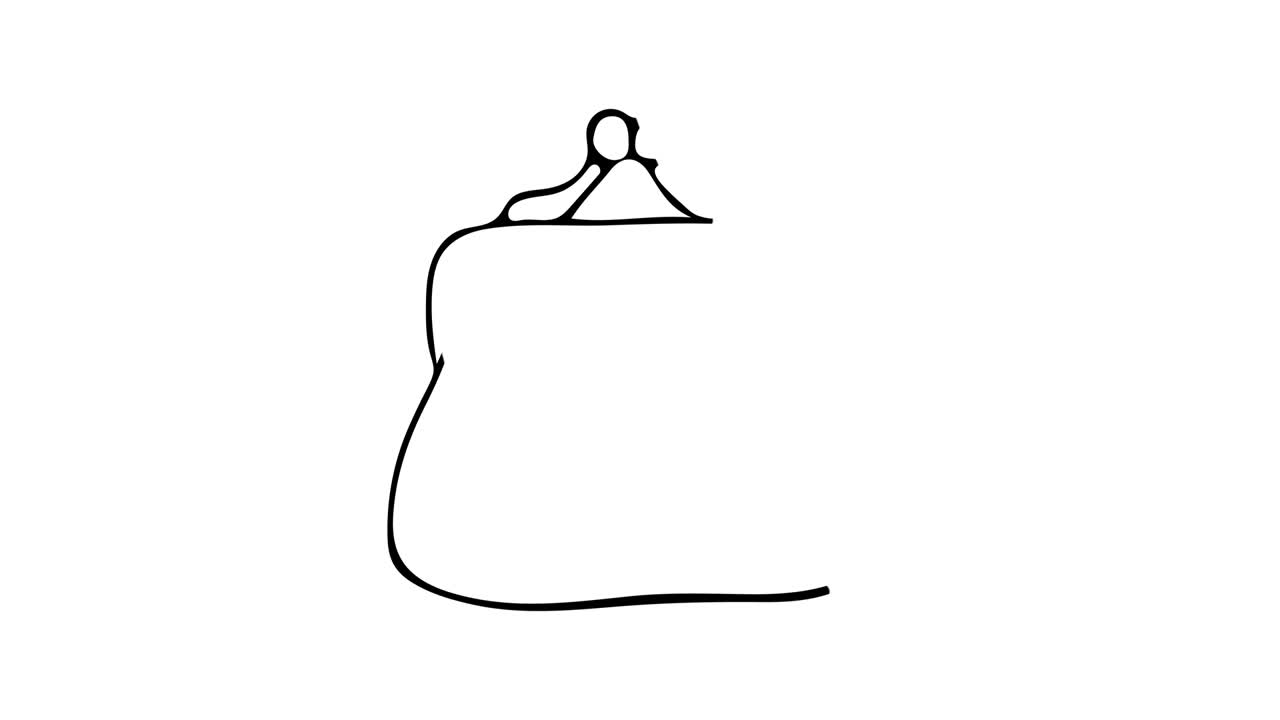 animación de dibujos en el bolso. animación de dibujo del icono del bolso. video de dibijos en el borrador del bolso