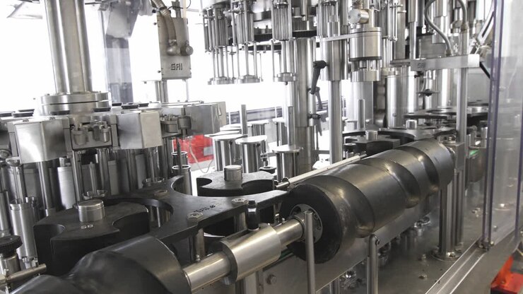 Mobile wine bottling and labelling machine components being tested without any bottles
