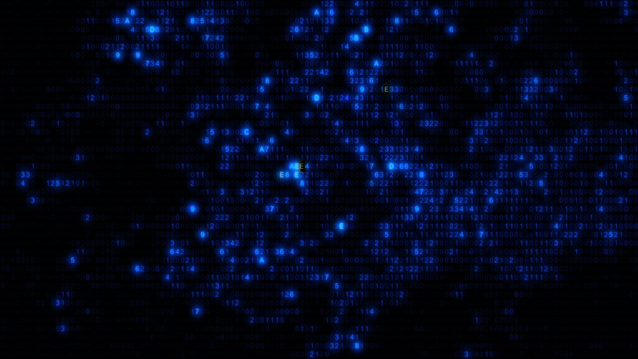 Abstract Blue Computer Hex Code Machine Learning Algorithm Hud Design Template Loop Background