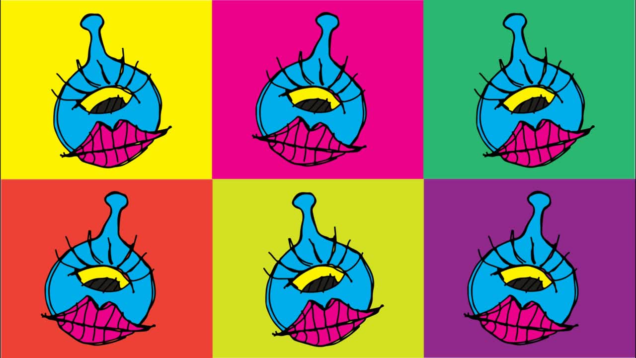 niños dibujando un fondo sin costuras con el tema de un monstruo de un ojo