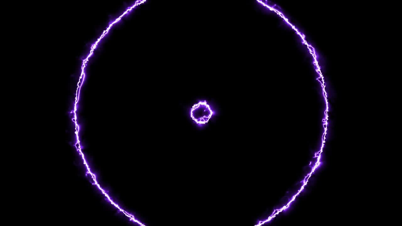 círculo de luz zap púrpura efecto de superposición de energía bucle