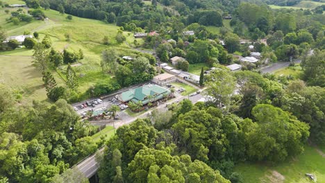 aerial view of a rural town