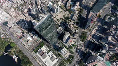 Vista-Aérea-Sobre-El-Horizonte-De-Shenzhen-En-Un-Hermoso-Día-Claro