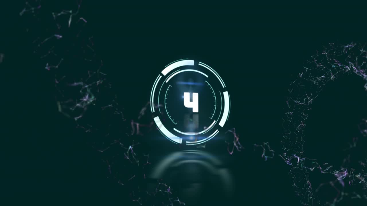 Animation of dna strand spinning over scope scanning with countdown