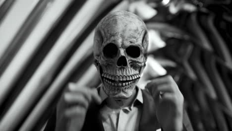 man in skull mask