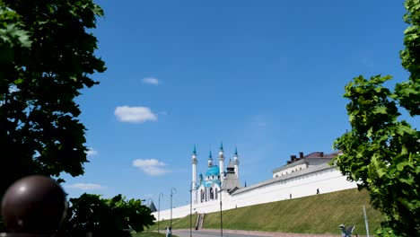 mosque in a sunny cityscape