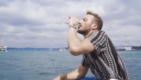 Drinking-water-on-a-hot-day.