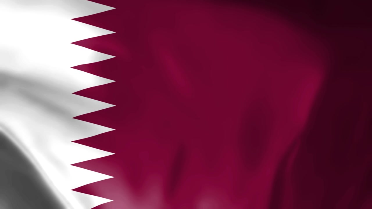Bandiera del Qatar che sventola al vento