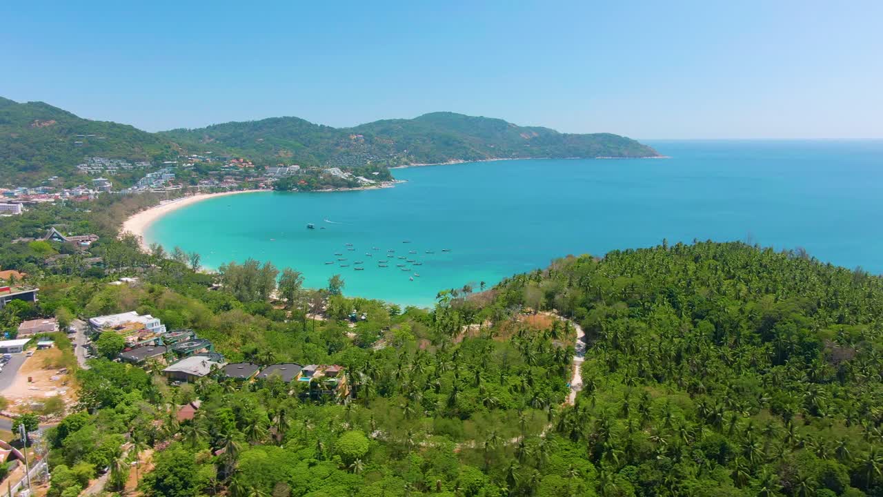 열대 해변의 항공사진