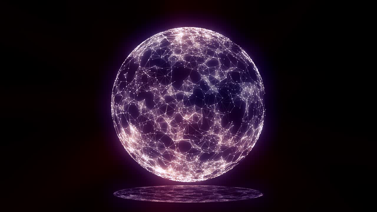 Concept globe animation with connection lines points loop background