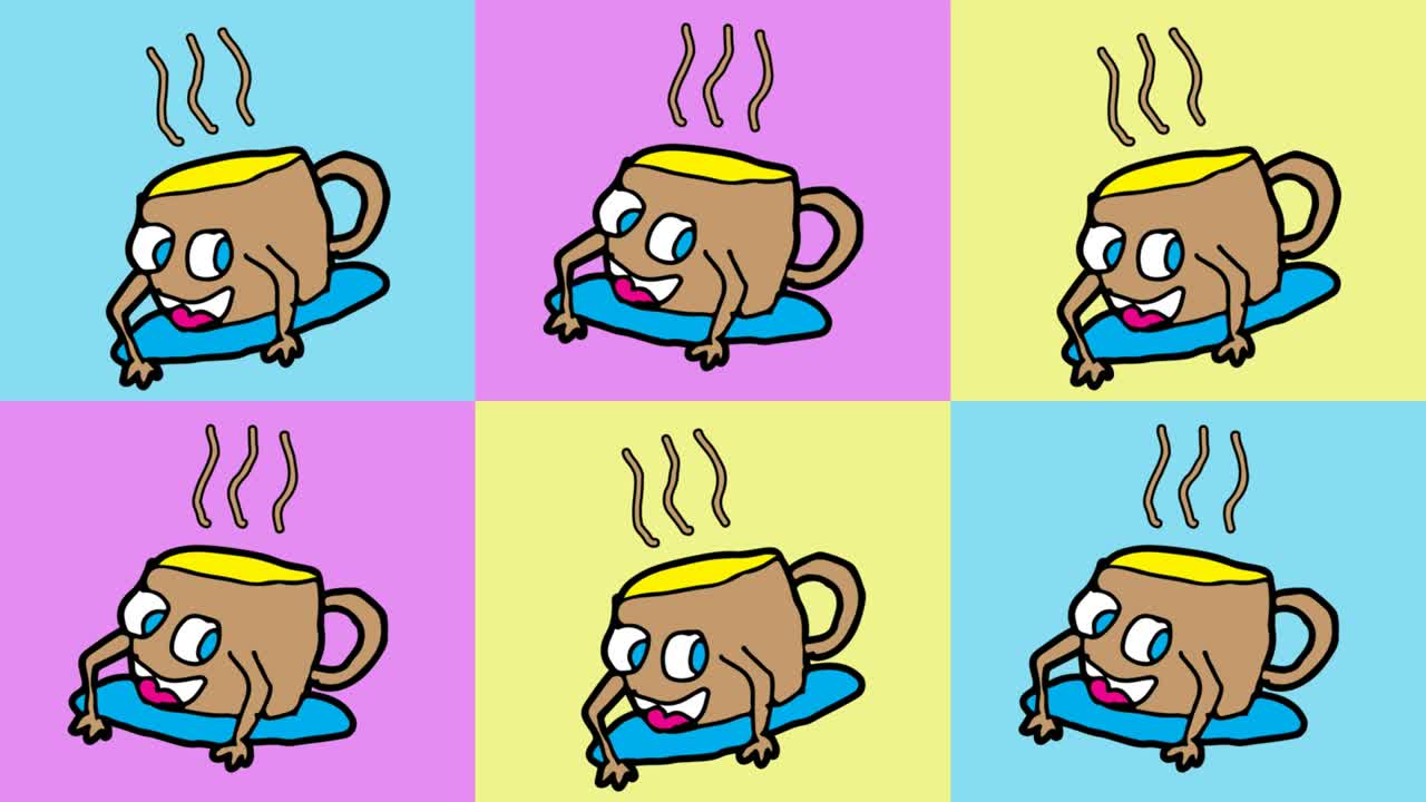 kids drawing  pop art seamless background with theme ofcoffee