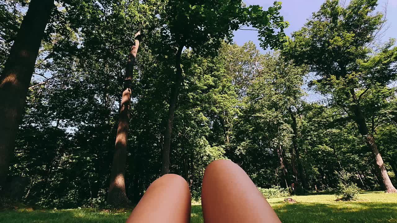 отдыхая в лесу.