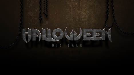 halloween big sale with metal chain on dark texture