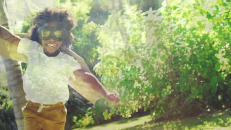 girl playing in a garden