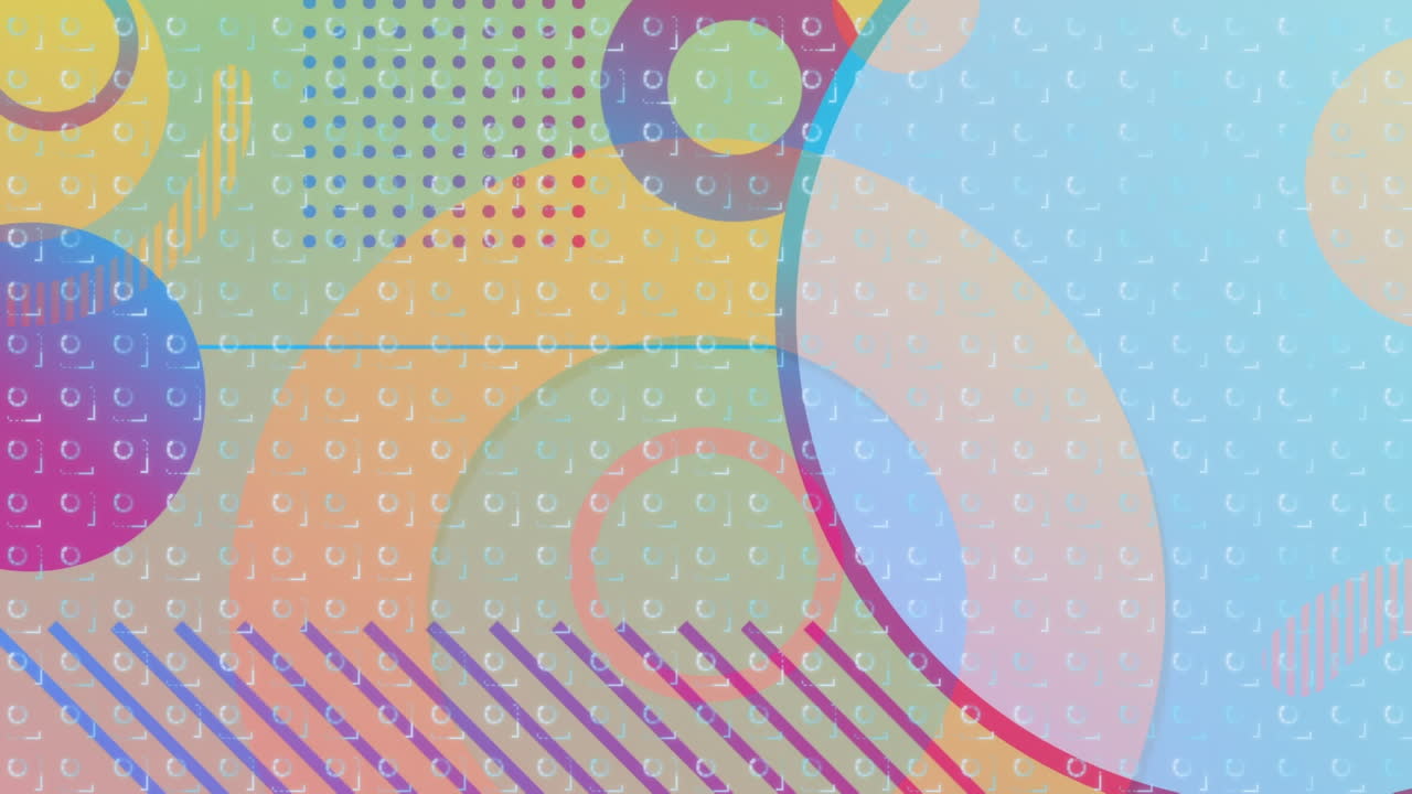 animación de formas en movimiento sobre círculos