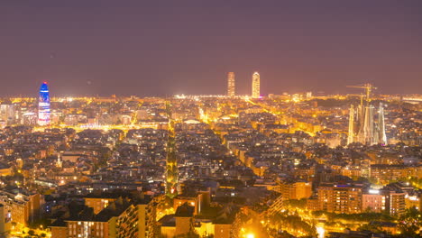 timelapse of barcelona seen from the turó de la rovira or bunkers del carmel