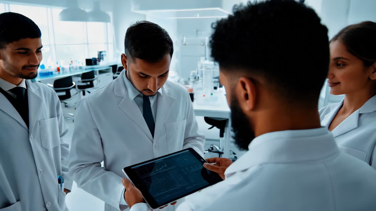 Scientists Analyzing Data in a Modern Laboratory