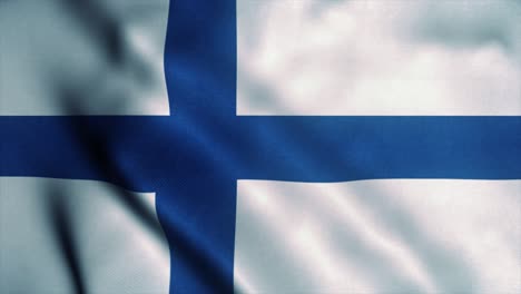 finland flag waving in the wind. national flag of finland. sign of finland seamless loop animation. 4k