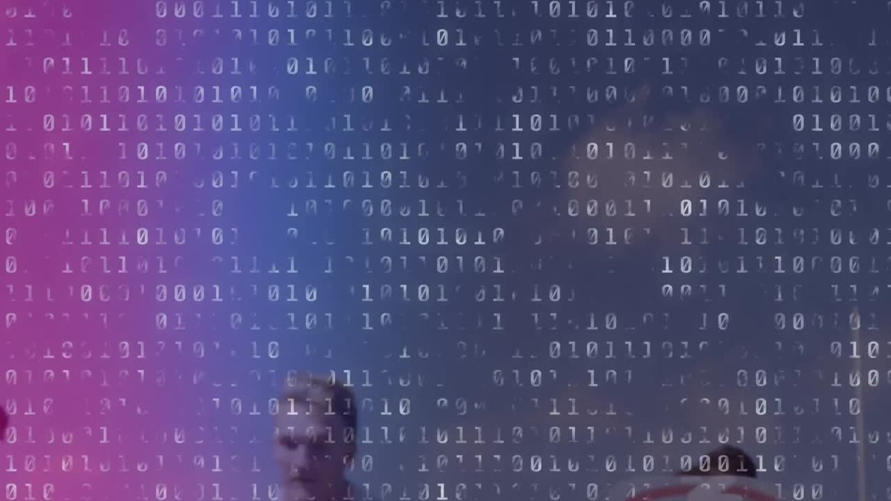 animación del procesamiento de datos sobre jugadores de rugby caucásicos