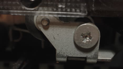 close-up view of typewriter mechanism