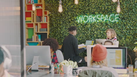 employee, coworking workspace and startup