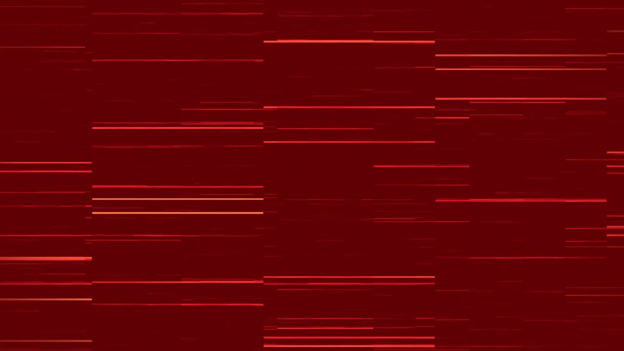 배경에서 최면적인 움직임으로 움직이는 여러 개의 빨간 빛 트레일의 애니메이션
