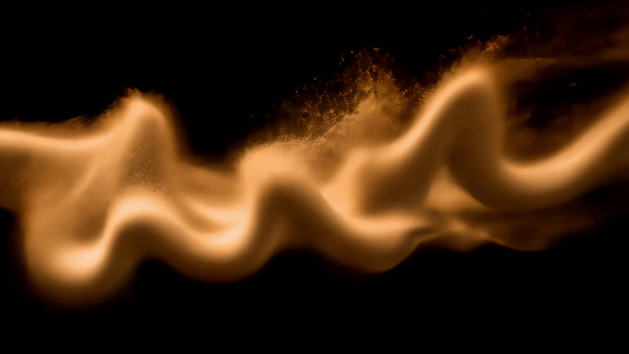 Abstract flowing golden waves animated overlay, transparent 4K video, alpha channel, ProRes 4444