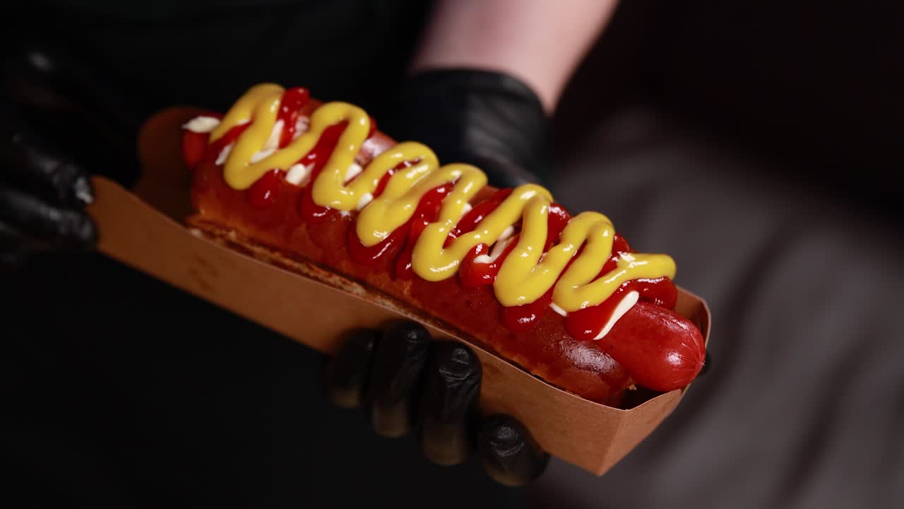 Hot dog in vassoio di carta