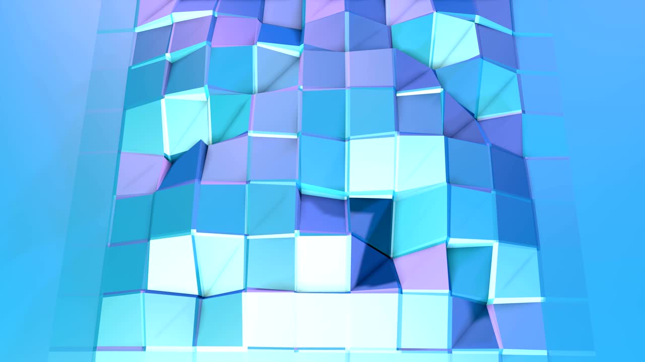 abstracto simple azul violeta baja poli superficie 3d como fondo único. suave geométrico bajo fondo de movimiento poli con polígonos puros azul violeta. fondo de bucle sin costura 4k fullhd