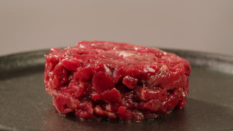 raw beef tartare on a plate