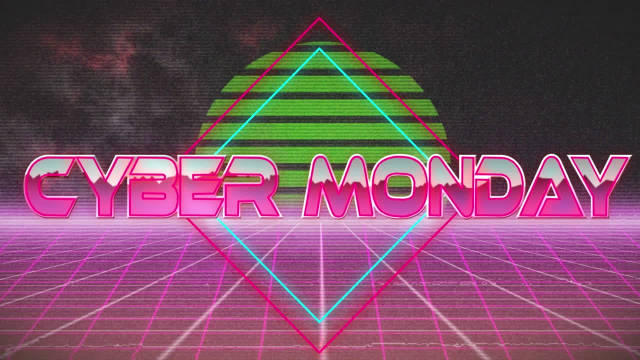 보라색 배경의 마이크로프로세서 연결의 클로즈업에 대한 네온 삼각형의 텍스트 위의 게임